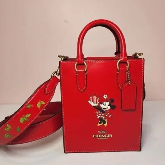 Coach Disney Colab. North South Mini Tote w Minnie Mouse Red Spec. Coll. NEW - Picture 2 of 13